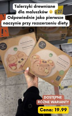 Talerzyk drewniany dla dziecka promocja w Kaufland