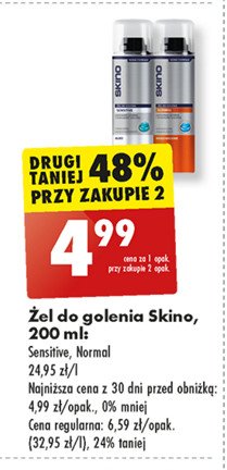 Żel do golenia normal Skino promocja w Biedronka