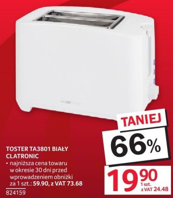 Toster TA3801 BIAŁY CLATRONIC promocja w Selgros