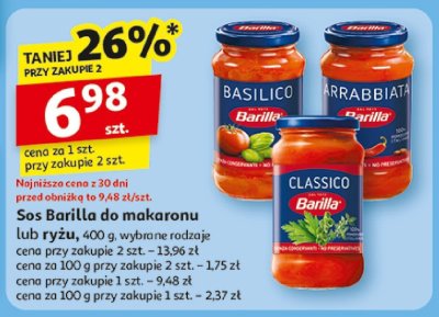Sos Barilla do makaronu lub ryżu promocja w Auchan