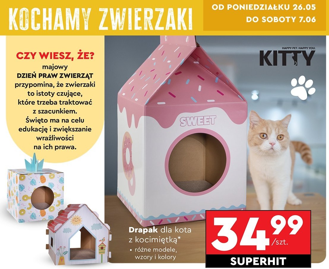 Drapak dla kota z kocimiętką Kitty promocja w Biedronka