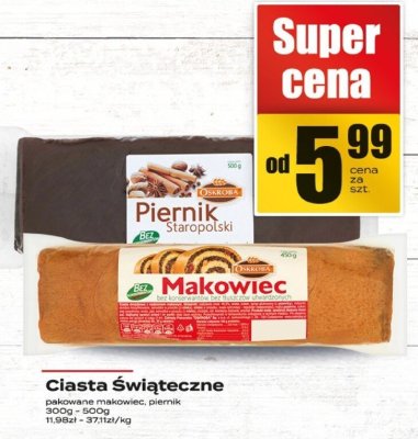 Ciasta świąteczne Makowiec, Piernik, Keks promocja w Supeco