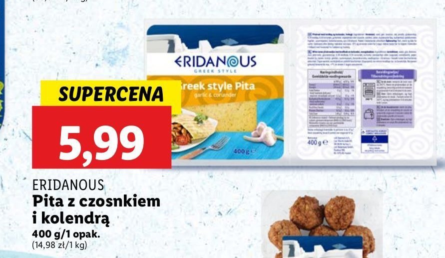 Pita z czosnkiem i kolendrą Eridanous promocja