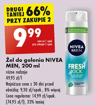 Żel do golenia NIVEA FRESH KICK promocja