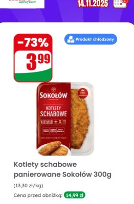 Kotlety schabowe panierowane Sokołów 300g promocja w Dino