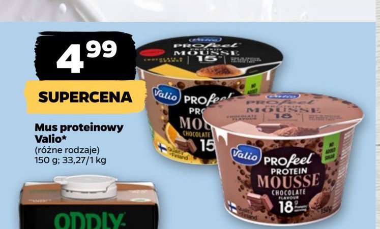 Mus proteinowy czekolada pomarańcza Valio profeel promocja w Netto