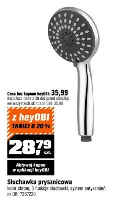 Słuchawka prysznicowa promocja w OBI