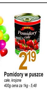 Pomidory krojone M&k promocja