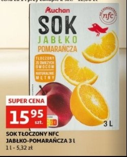 Sok jabłko-pomarańcza Auchan różnorodne (logo czerwone) promocja