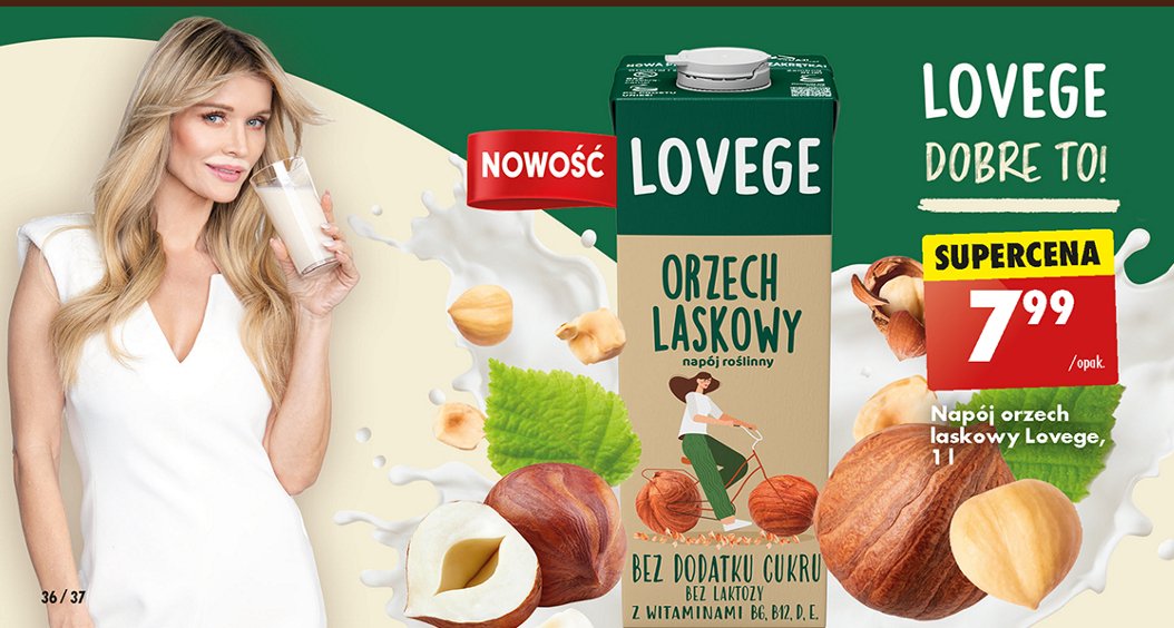 Napój orzech laskowy bez cukru Lovege promocja