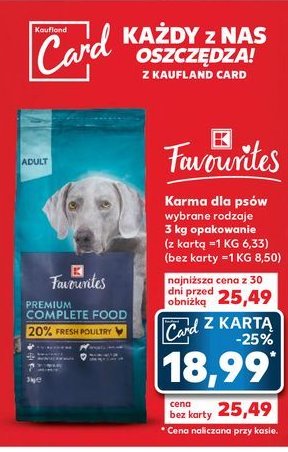 Karma dla psa drobiowa K-classic favourites promocja