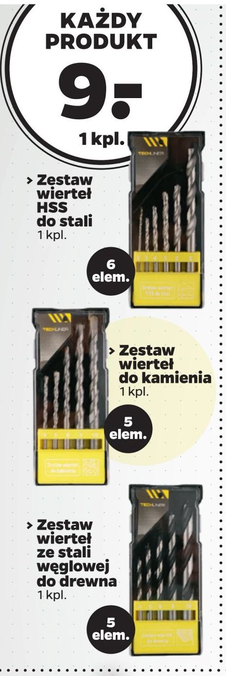 Zestaw wierte艂 do drewna Techliner promocja