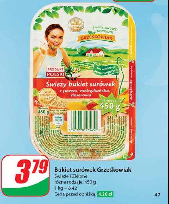 Bukiet surówek porowa + meksykańska + deserowa Grześkowiak promocja w Dino