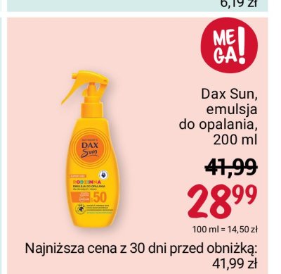 Emulsja do opalania spf 50+ Dax sun promocja