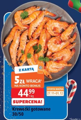 Krewetki gotowane 30/50 promocja w Leclerc