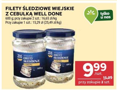 Filety śledziowe wiejskie z cebulką Well Done promocja w Stokrotka