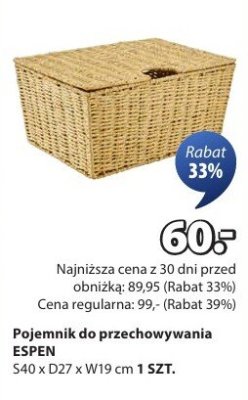 Pojemnik do przechowywania ESPEN 40x27x19 cm promocja w Jysk