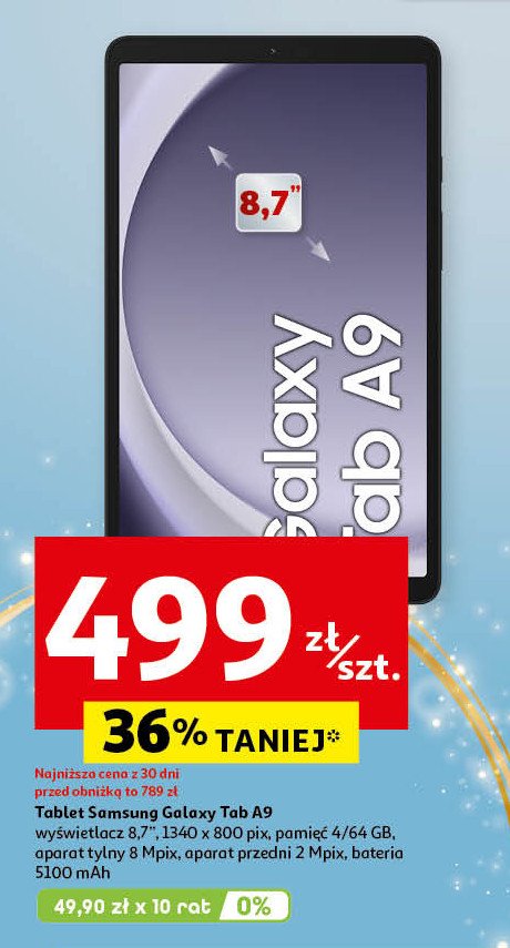 Tablet a9 Samsung galaxy promocja w Auchan