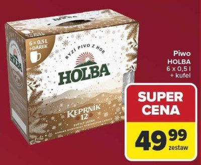 Piwo HOLBA 6 x 0,5l + kufel Kępialik promocja w Carrefour