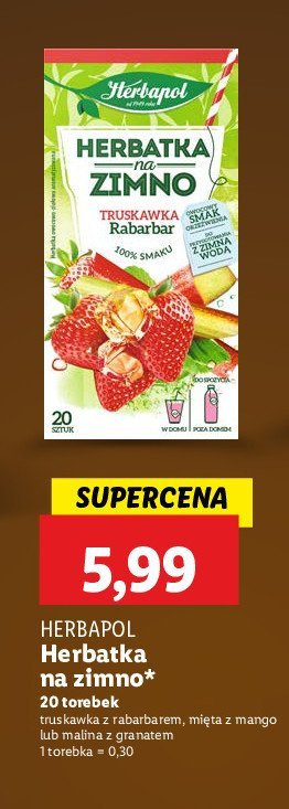 Herbatka malina i granat Herbapol herbatka na zimno promocja w Lidl