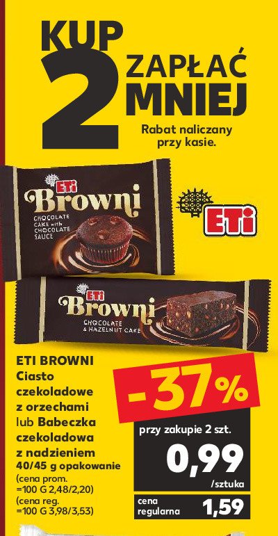 Ciastko brownie gold chocola Eti promocja