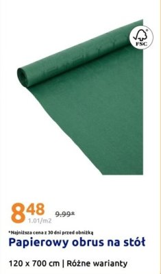 Papierowy obrus na stół 120 x 700 cm promocja w Action