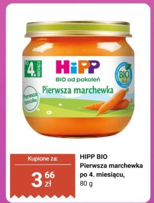 Danie HIPP BIO Pierwsza marchewka po 4. miesiącu promocja w Biedronka