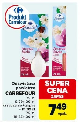 Odświeżacz powietrza Carrefour Essential Aroma Sticks 75 ml promocja w Carrefour Market