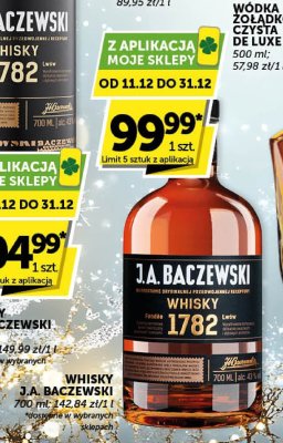 Whisky J.A. Baczewski 1782 promocja w Euro Sklep