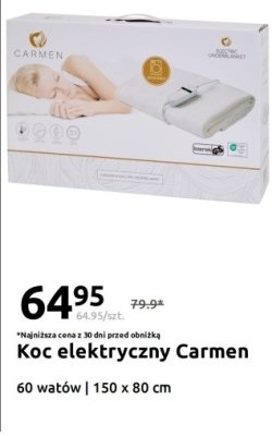 Koc elektryczny 60 W, 150x80 cm promocja w Action