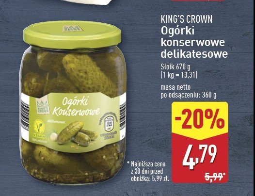 Ogórki konserwowe delikatesowe promocja