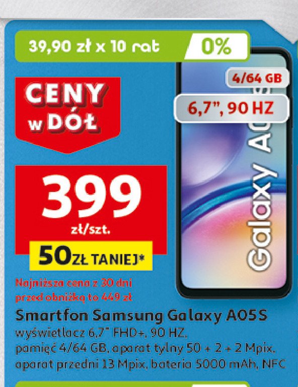 Smartfon a05s Samsung galaxy promocja w Auchan