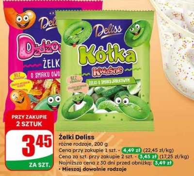 Żelki Deliss różne rodzaje promocja w Dino