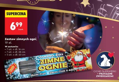Zestaw zimnych ogni 19 el. promocja w Biedronka