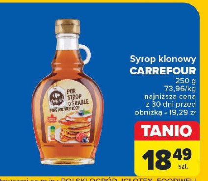 Syrop klonowy Carrefour promocja