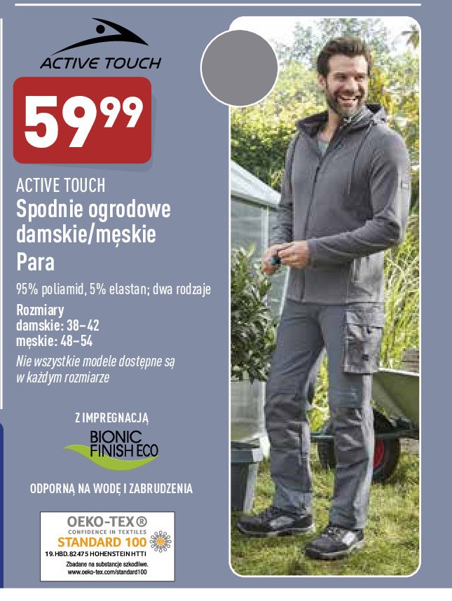Spodnie ogrodowe męskie 48-54 Active touch promocja
