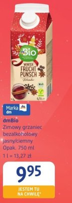 Zimowy grzaniec bezalkoholowy dmBio promocja w Drogerie DM