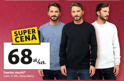 Sweter męski rozm. S-3XL różne kolory promocja w Auchan