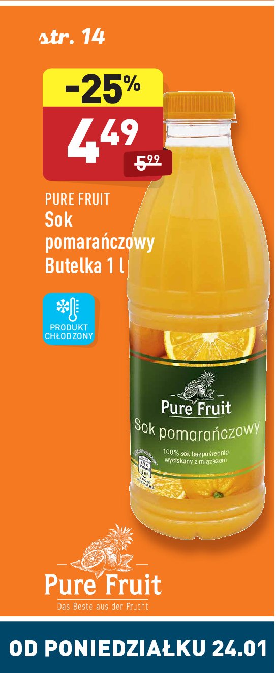Sok pomarańczowy Pure fruit promocja