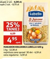 Makaron 4-jajeczny jaja z wolnego wybiegu krajaneczka Lubella makaron promocja
