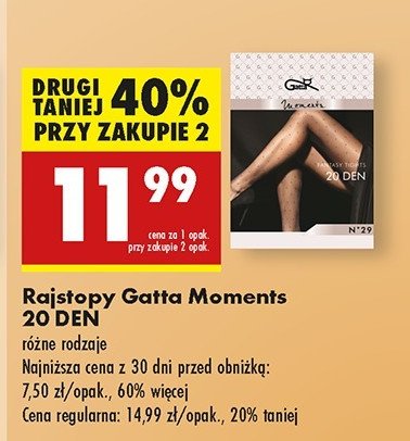 Rajstopy damskie 20 den moments rozm. 2 Gatta promocja w Biedronka