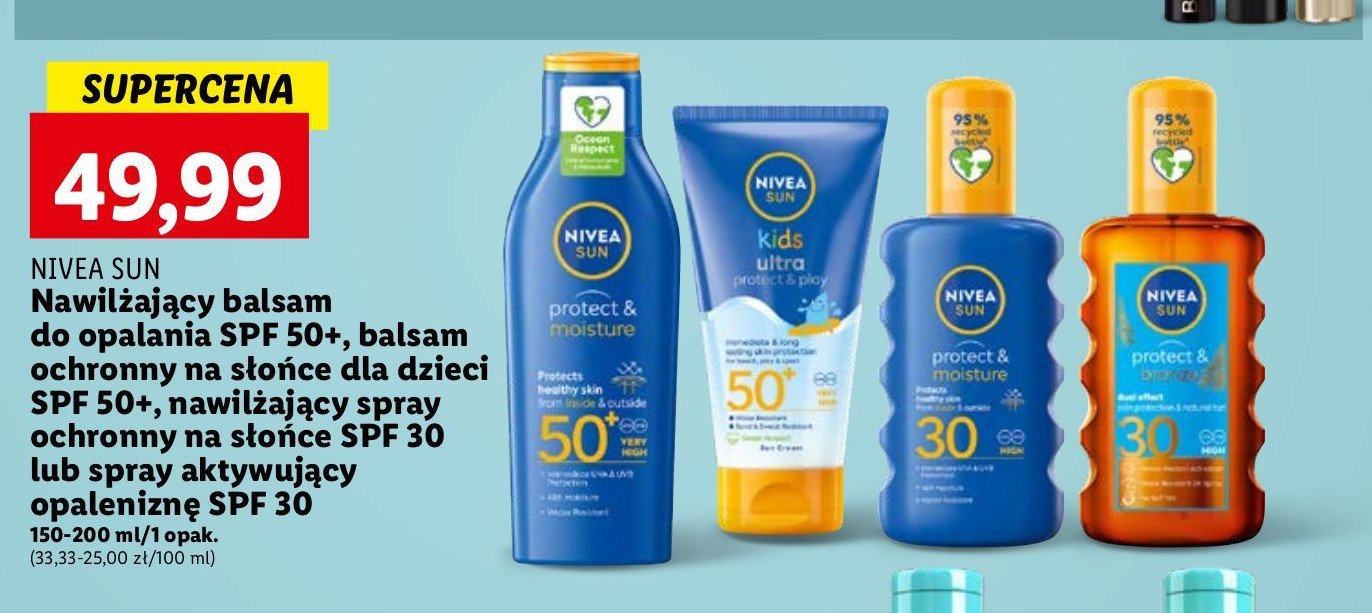 Balsam ochronny na słońce swim & play spf 50+ Nivea sun kids promocja