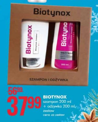 Zestaw w pudełku: szampon 200 ml + odżywka 200 ml Biotynox promocja