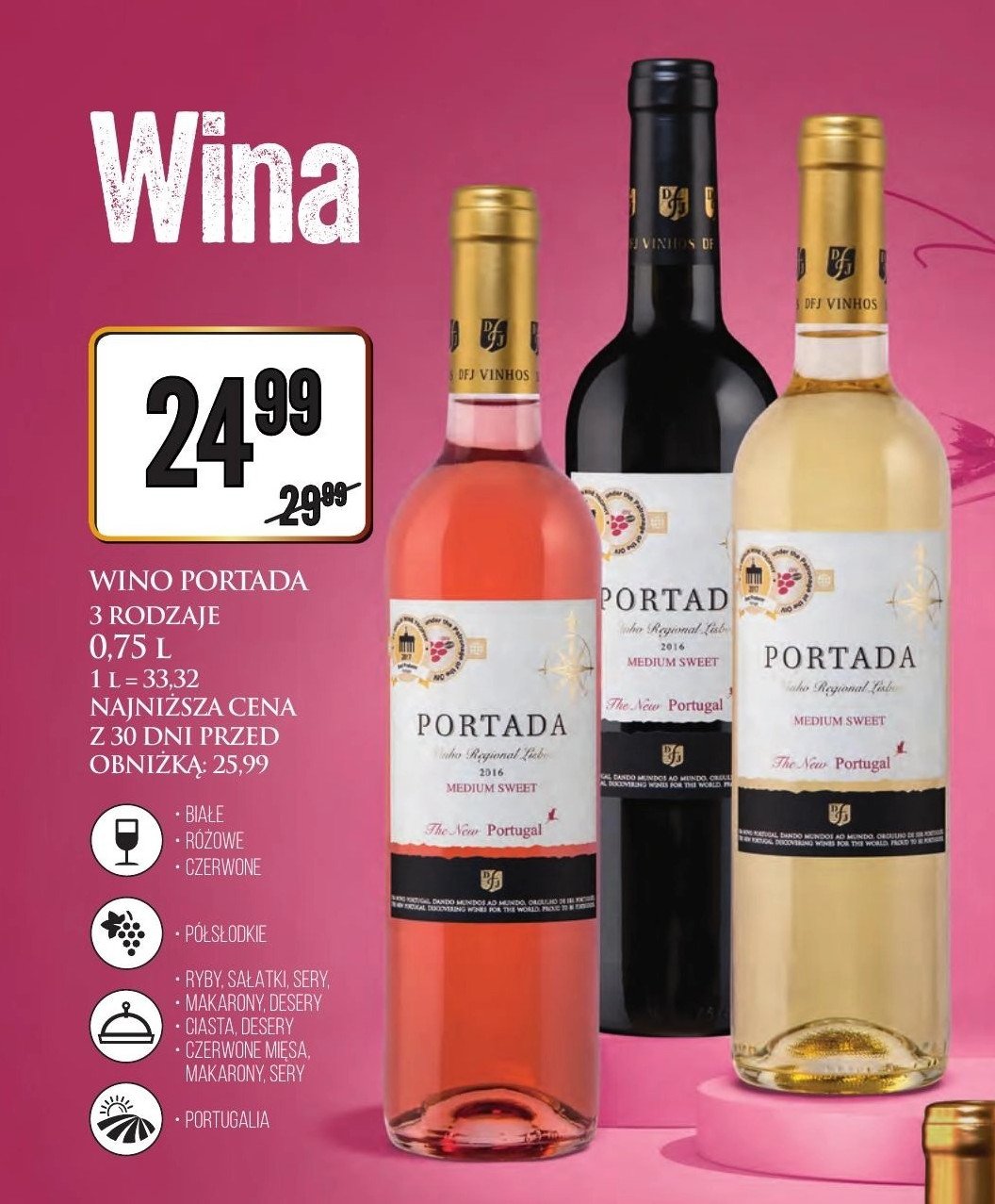 Wino Portada lisboa medium sweet promocja