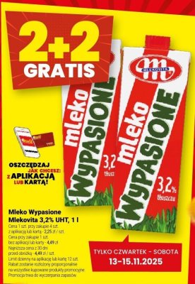 Mleko Wypasionie Mlekovita 3,2% UHT, 1 l promocja w Twój Market