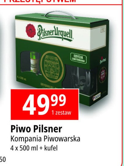 Piwo + kufel Pilsner urquell promocja