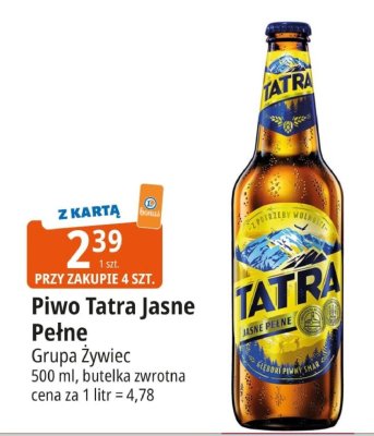 Piwo Tatra Jasne Pełne Grupa Żywiec promocja w Leclerc