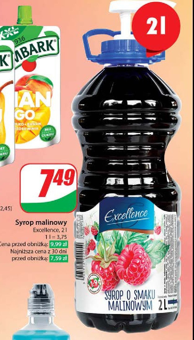 Syrop malinowy + pompka Excellence promocja