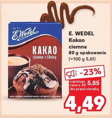 Kakao ciemne z ghany E. wedel kakao promocja