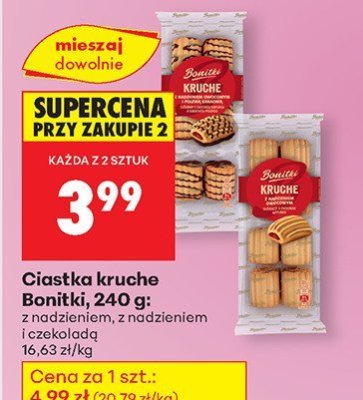 Ciastka kruche Bonitki  z nadzieniem i czekoladą promocja w Biedronka